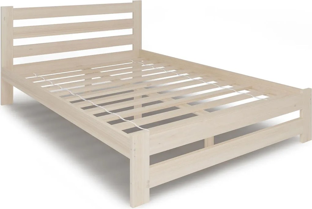 Drewniane małżeńskie łóżko skandynawskie 160x200 Z3-S39