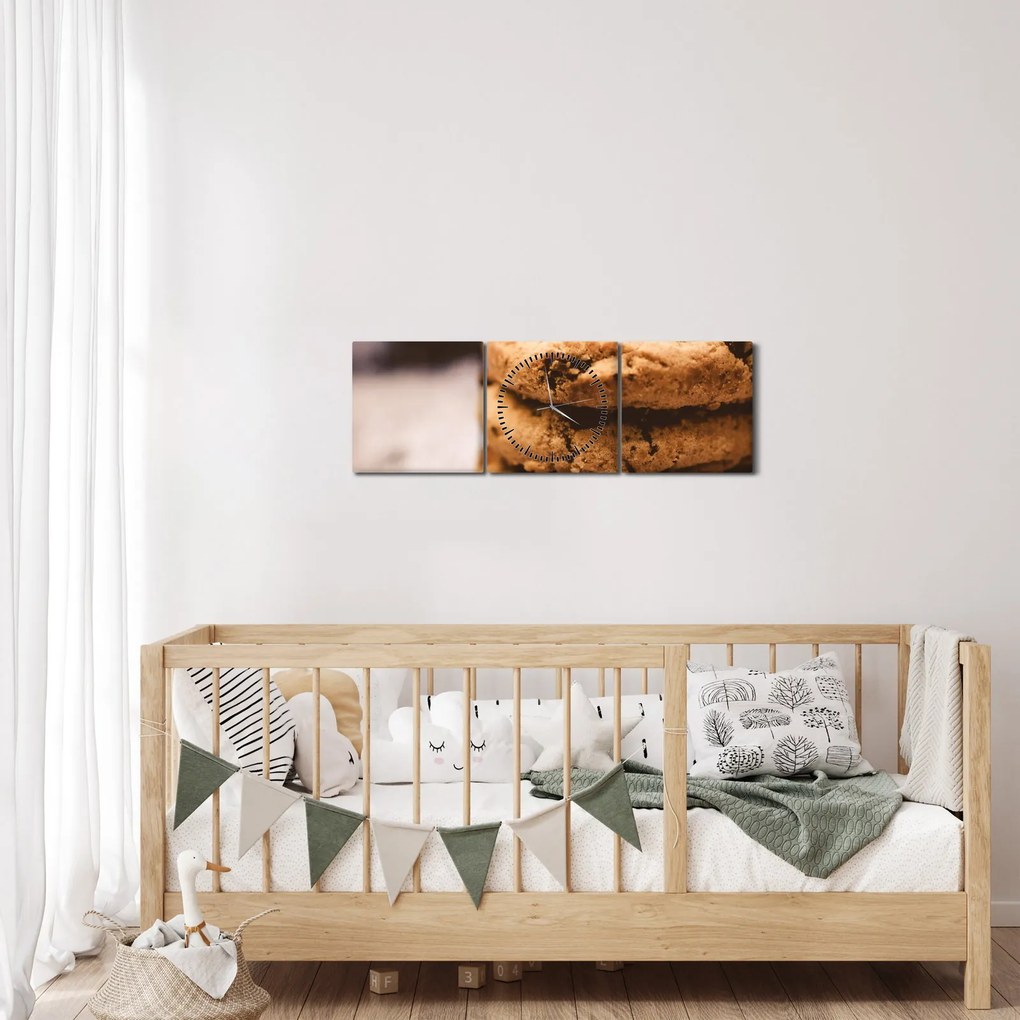 Obraz plików cookie (z zegarem) (90x30 cm)