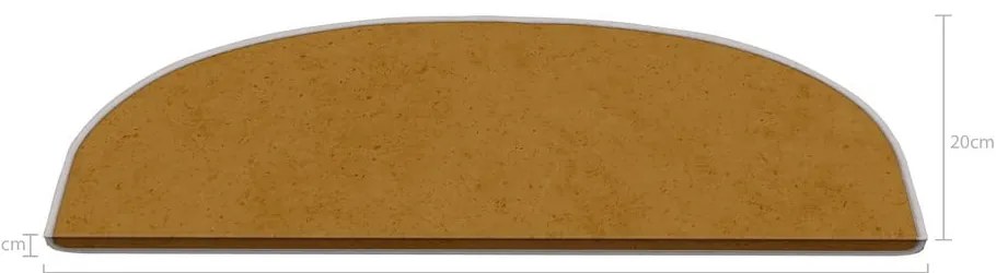 Jasnobrązowe dywaniki na schody zestaw 16 szt. 20x65 cm Plain Color – Vitaus