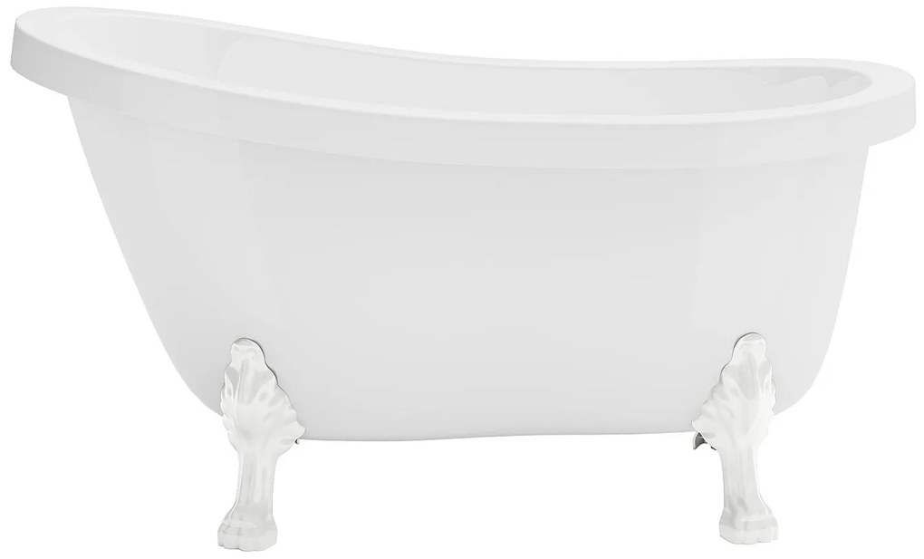 Wanna wolnostojąca retro z białymi nogami w kształcie lwich łap – 200 l – 145 x 74 x 77 cm – Biała – NISOS