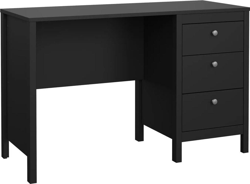 Czarne biurko komputerowe Madrid 3 szuflady