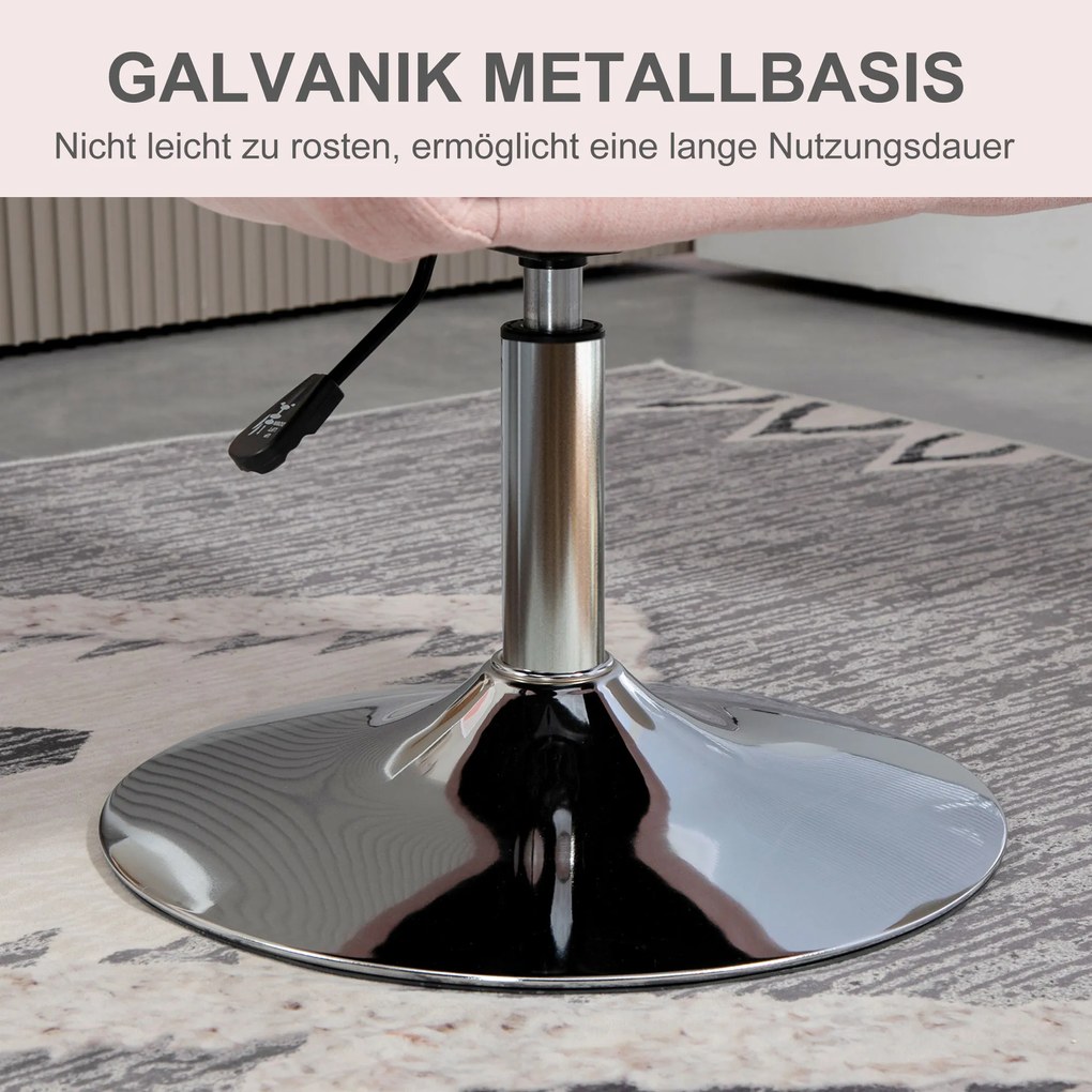 HOMCOM Obrotowy fotel biurowy, regulowany na wysokość, poliester, metal, 60 x 60 x 79-91 cm, Ciemnoszary