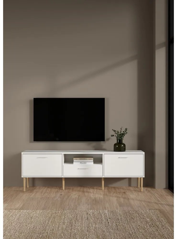 Biała szafka pod TV 177x57 cm Media – Tvilum