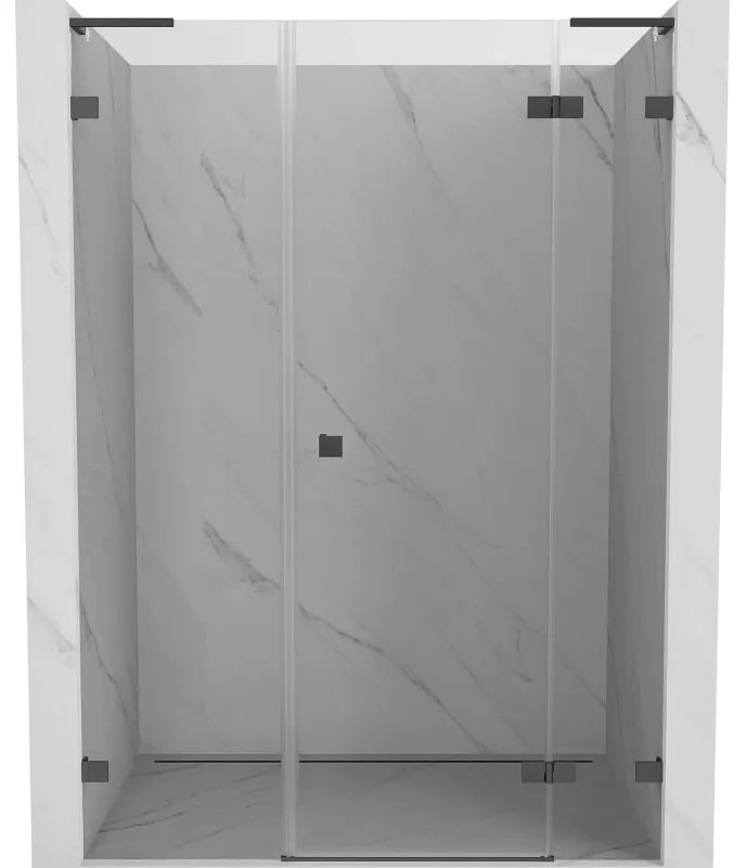Mexen Lunar L drzwi prysznicowe uchylne prawe 130 cm, transparent, gun gray szczotkowany - 834SL-130-050-66-00-P