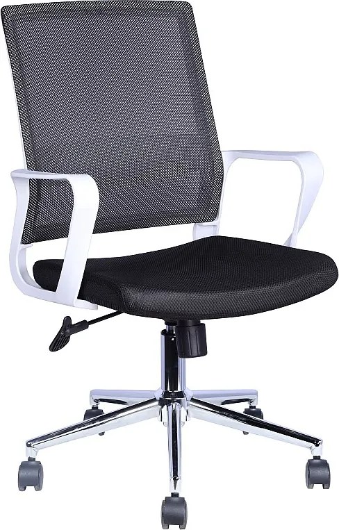 Fotel biurowy - obrotowy i regulowany na wysokość - materiał - czarny - LORIANA