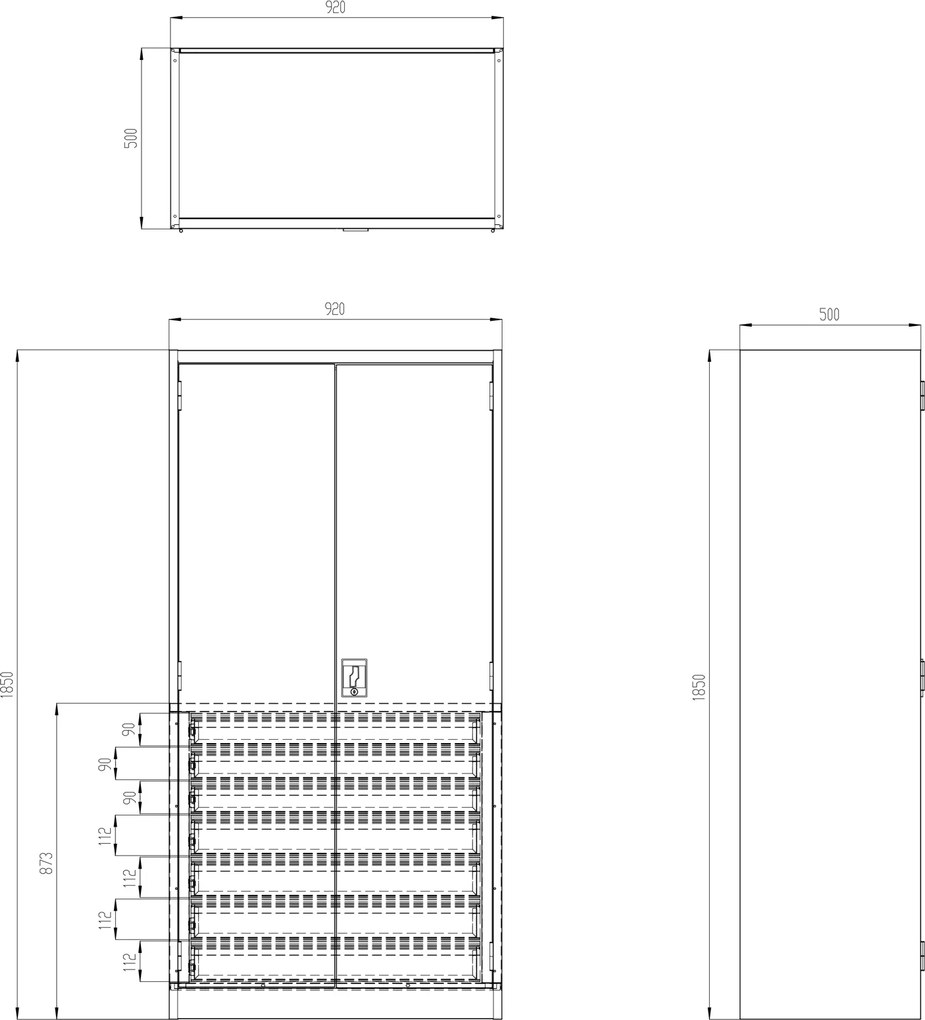 Szafa warsztatowa z szufladami Darek 92x50x185 cm niebieska