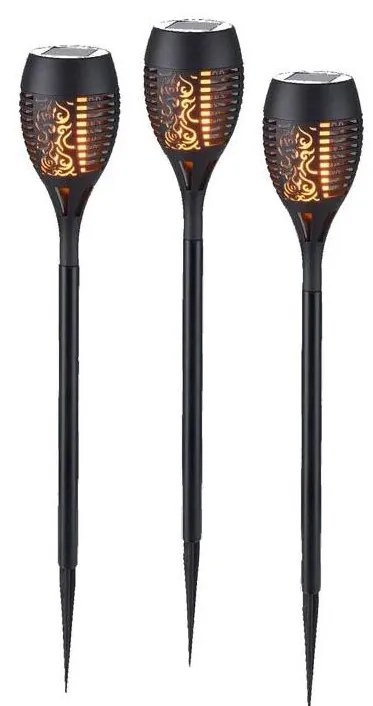 JUST LIGHT. 19106-18-3 - ZESTAW 3x LED Solarna lampa FACKEL LED/0,24W/1,2V czarn