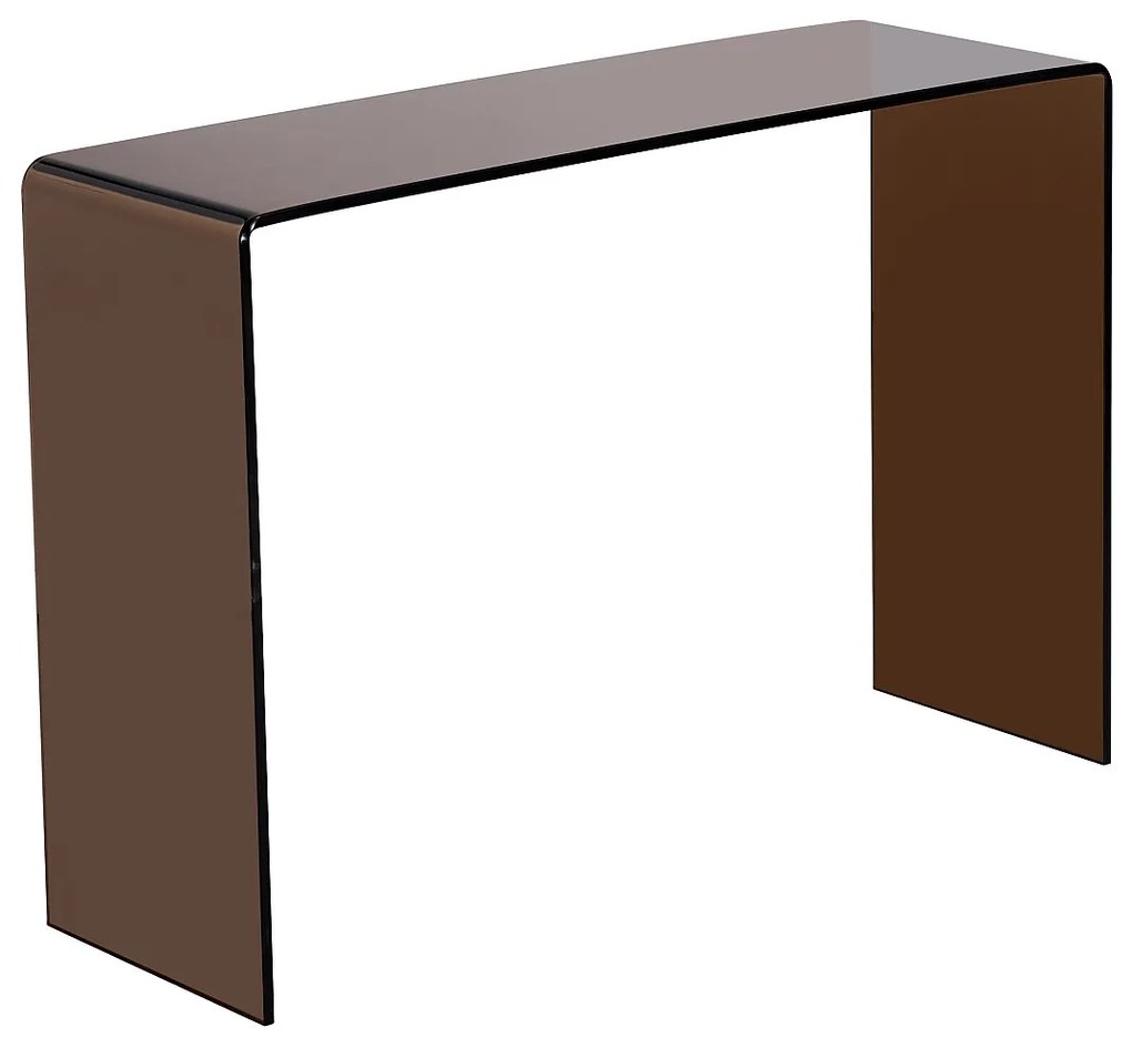 Konsola z giętego szkła hartowanego - Brązowy - ALONZO