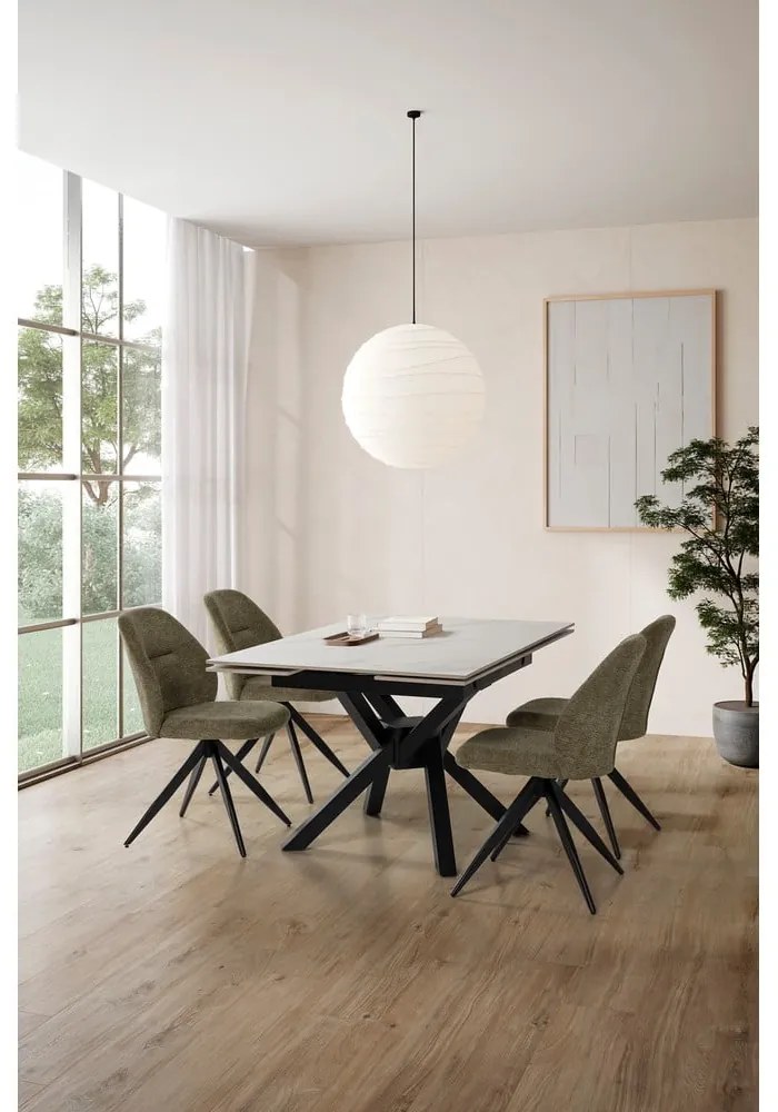 Rozkładany stół z dodatkowym blatem z kamiennym blatem 90x150 cm Arlene – Marckeric