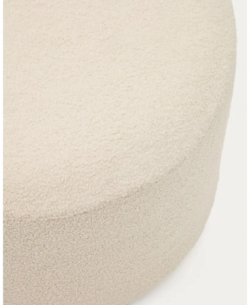 Kremowy puf z materiału bouclé Kaeli – Kave Home