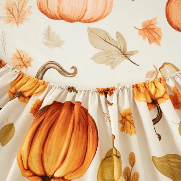 PrzytulneMieszkanie.pl Prześcieradło z mikrofibry AUTUMN PUMPKINS kolorowe 90x200 cm