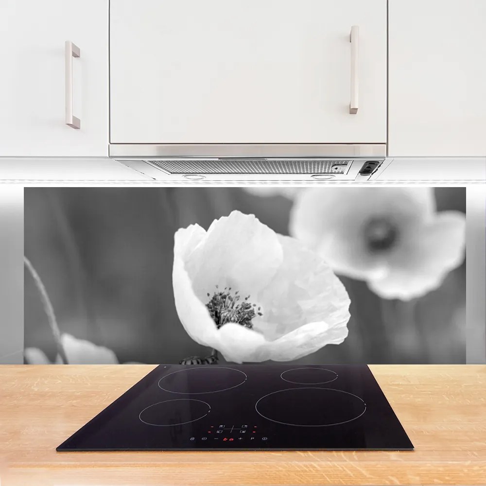 Panel Szklany do Kuchni Klasyczny Motyw Maków