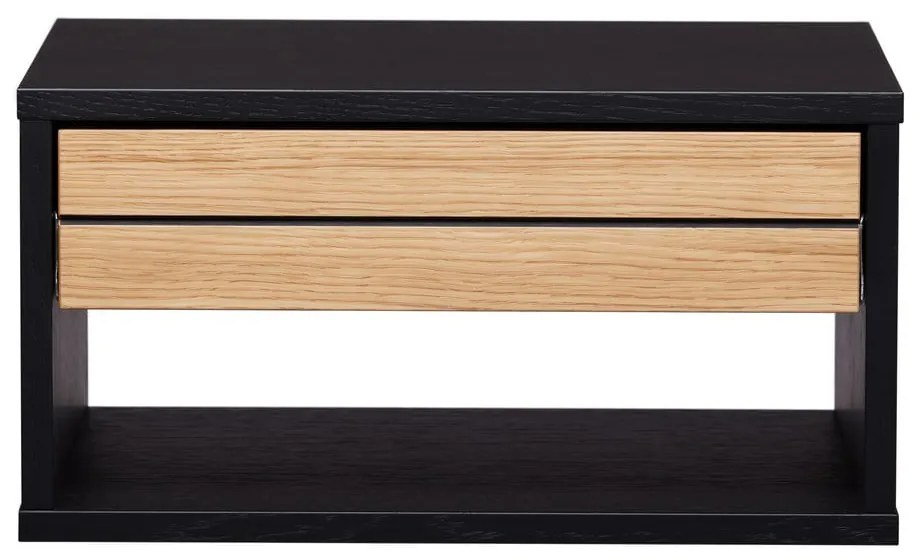 Czarno-naturalna wisząca szafka nocna w dekorze dębu Stripe – Woodman