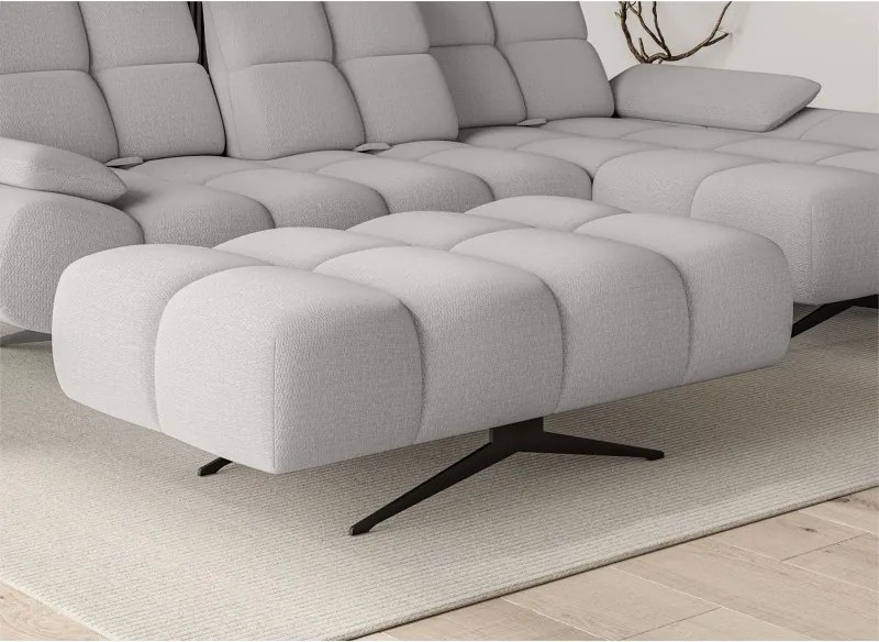 Nowoczesna pufa PRADO Soft Lux w tkaninie CURIO 80 WERSAL