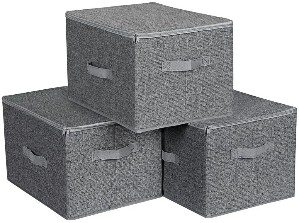 Komplet 3 szarych organizerów na zamek T8-S07