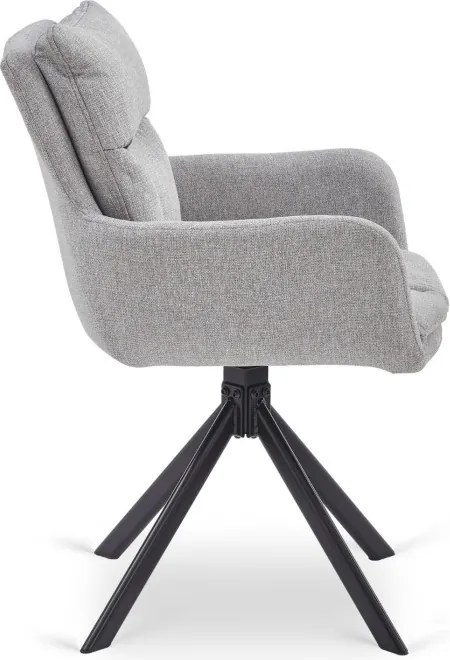 Krzesło Tapicerowane Obrotowe do Salonu PAUL Szare Nowoczesne