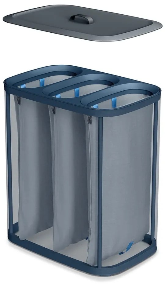 Antracytowy tekstylny kosz na pranie 3x30 l Tota Trio – Joseph Joseph