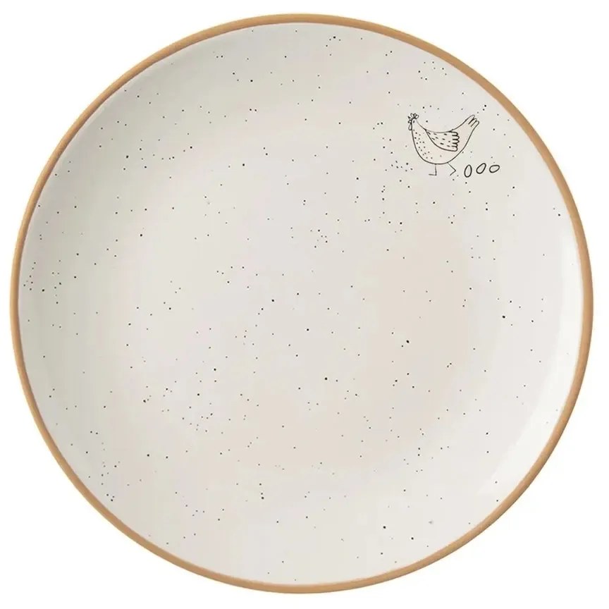 Orion Ceramiczny talerz deserowy Kura wiejska, śr.19,5 cm