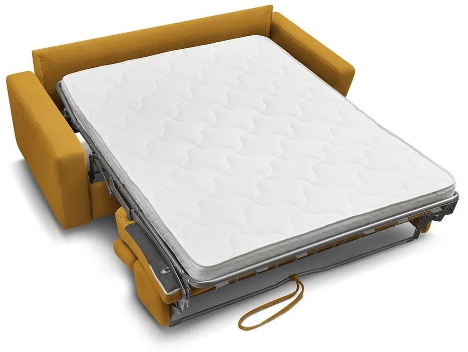 Musztardowa rozkładana sofa 195 cm Monaco – Bobochic Paris