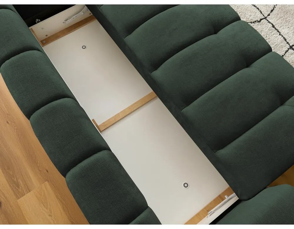 Zielona rozkładana/ze schowkiem sofa 251 cm Fuji – Bobochic Paris