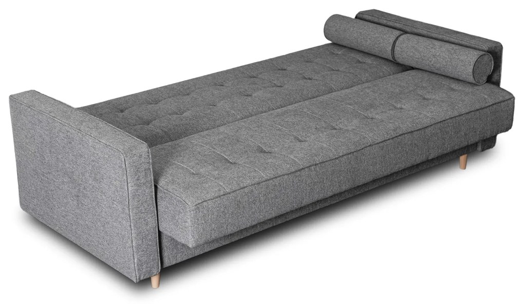 Sofa z Funkcją Spania MALTA Wersalka Rozkładana Dwuosobowa Szara Nowoczesna do Salonu