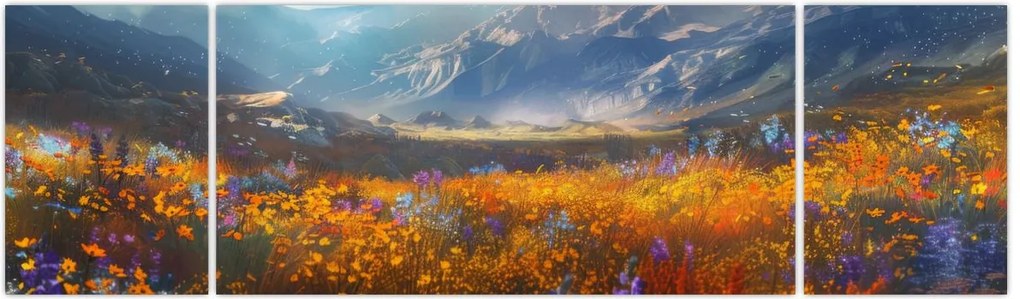 Obraz - Malowany górski krajobraz II. (170x50 cm)