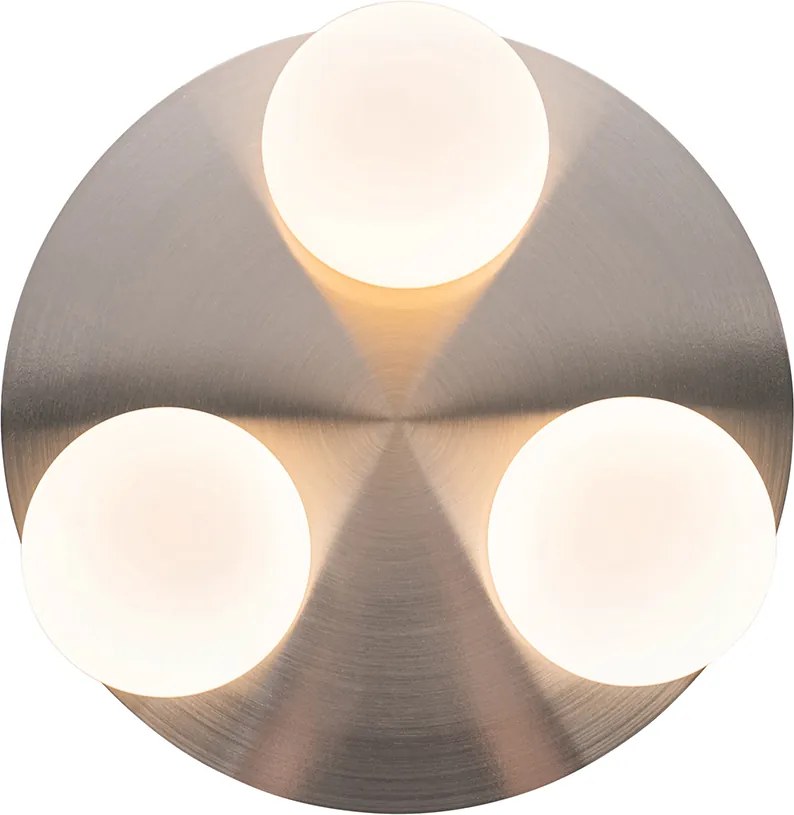 Nowoczesna lampa sufitowa do łazienki stalowa 3-światłowa - Cederic