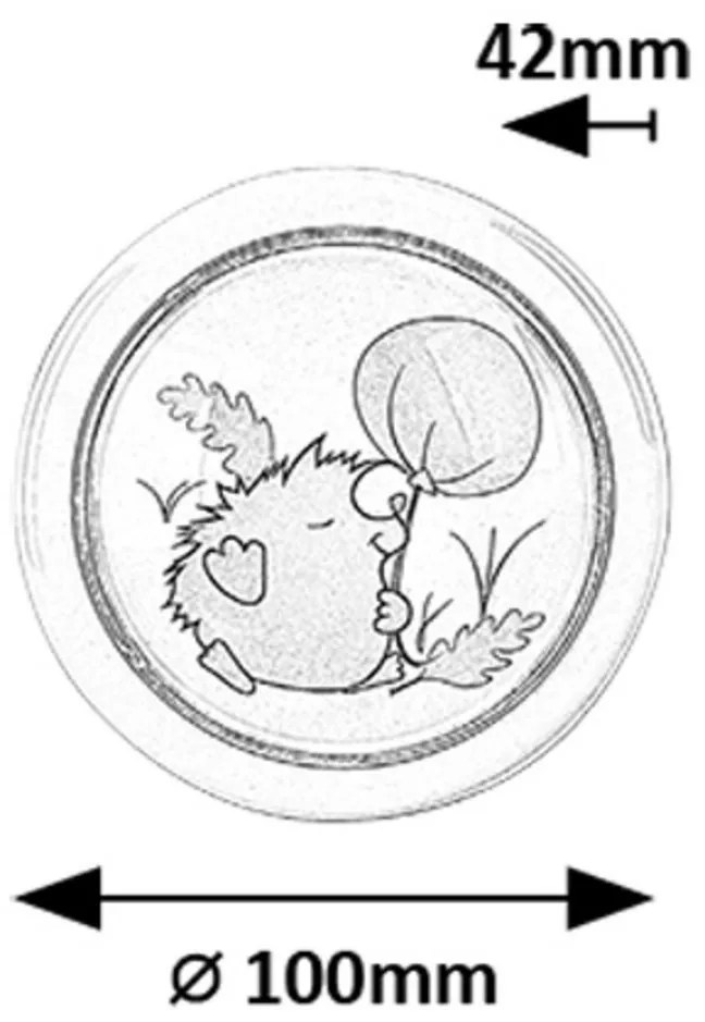 Rabalux 76072 lampka nocna dziecięca Hedgy - jeż ibalonik, 0,3W, 5lm, 6000K, śred. 10 cm
