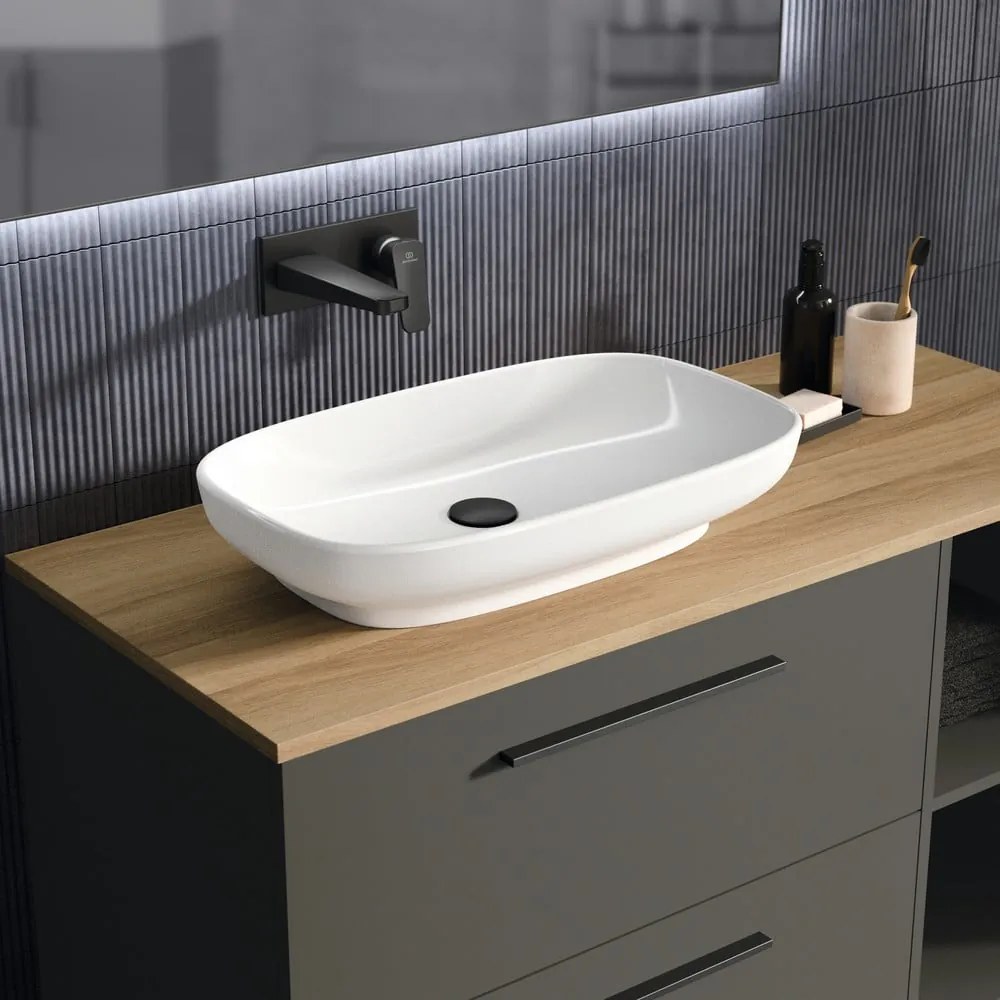 Szara wisząca szafka pod umywalkę 80x63 cm i.Life B – Ideal Standard