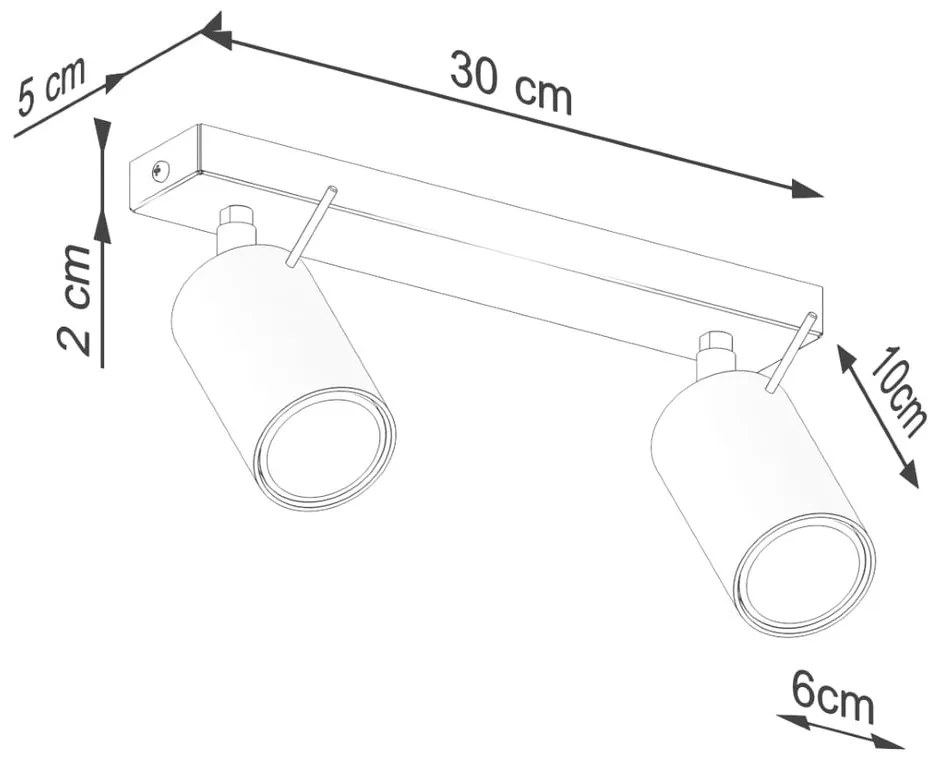 Kremowa lampa punktowa 6x30 cm Etna – Sollux