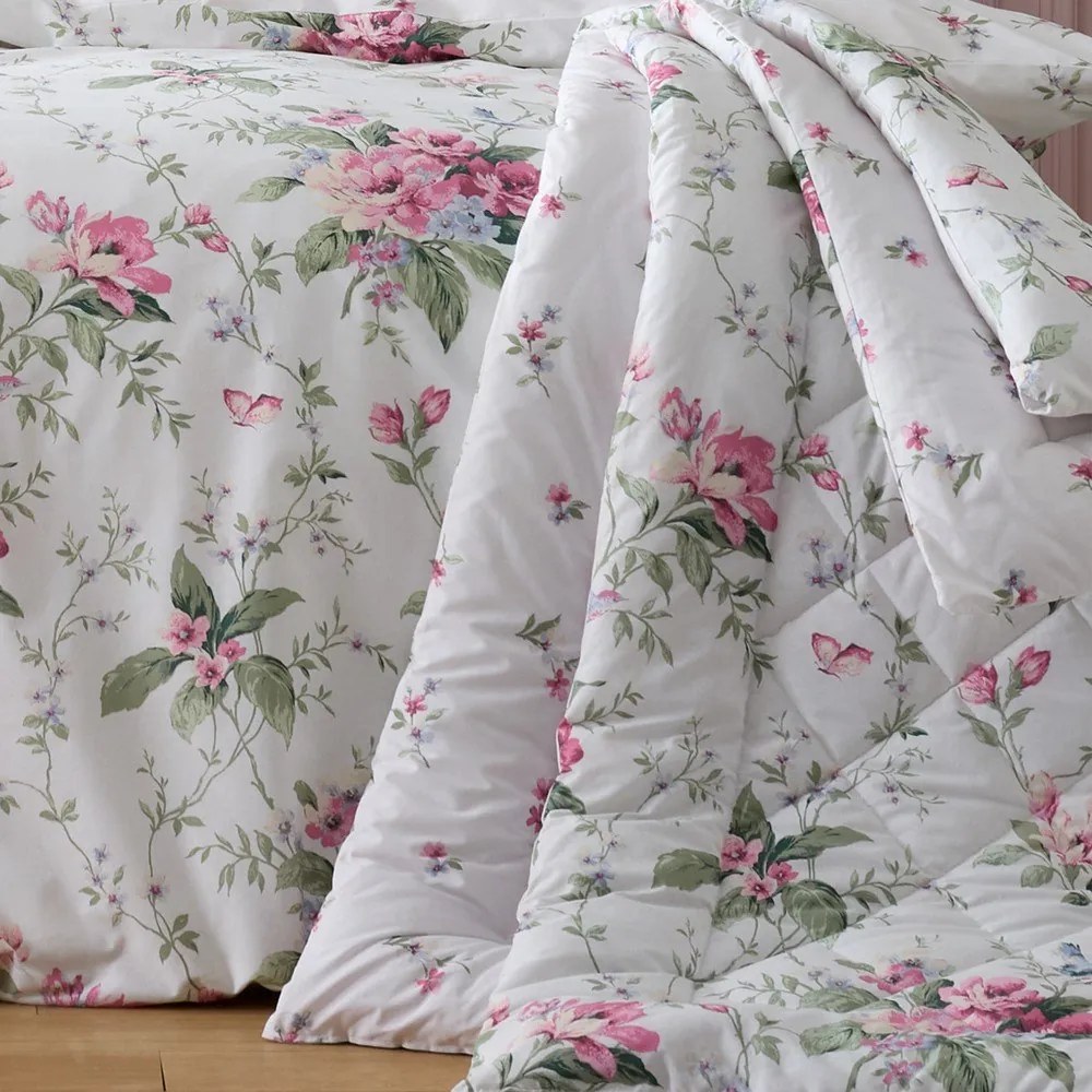 Kremowa narzuta pikowana 200x200 cm Bridgerton Penelope Floral – Catherine Lansfield