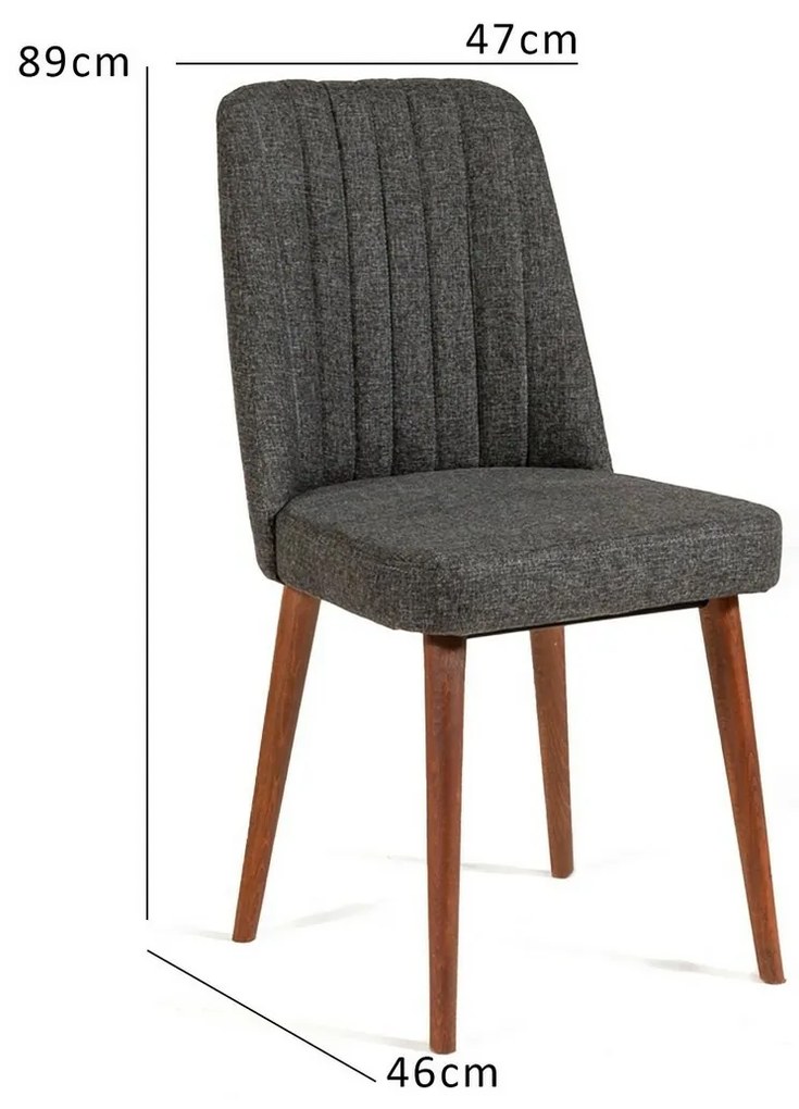 Krzesło do jadalni Vina Anthracite and Walnut