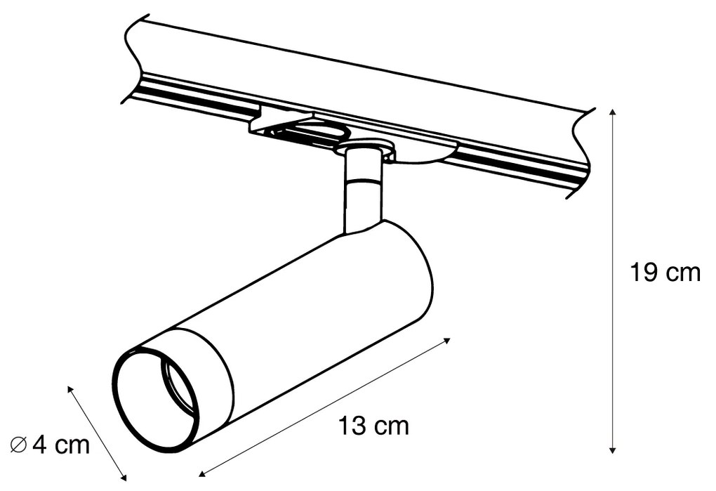 Nowoczesny reflektor w kolorze beżowym do 1-fazowego systemu szynowego GU10 35mm - Iconic Jeana Luxe Nowoczesny Oswietlenie wewnetrzne