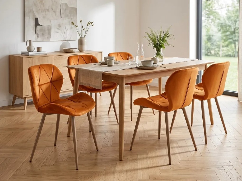 Krzesło jadalniane MANGO VELVET, terakota