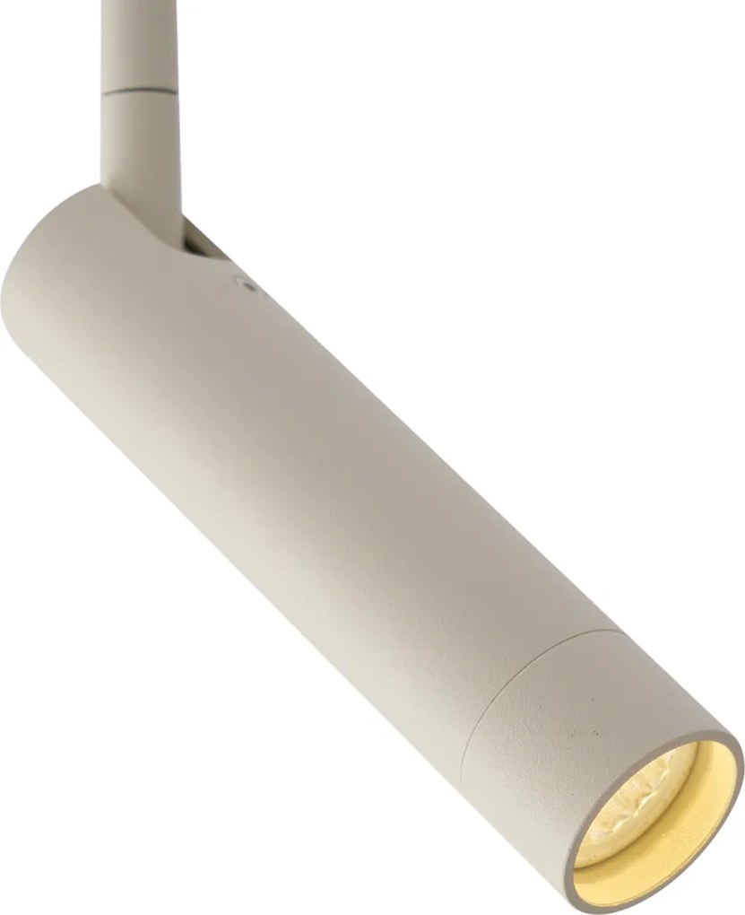 Nowoczesny reflektor beżowy z białym do systemu szynowego 1-fazowego - Iconic Ivy