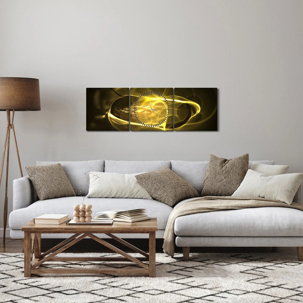 Nowoczesney abstrakcyjny obraz (z zegarem) (90x30 cm)