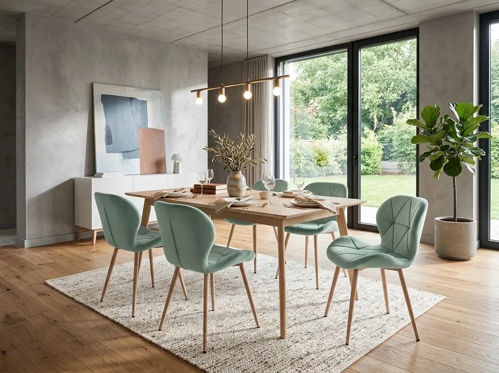 Krzesło jadalniane MANGO VELVET, miętowe
