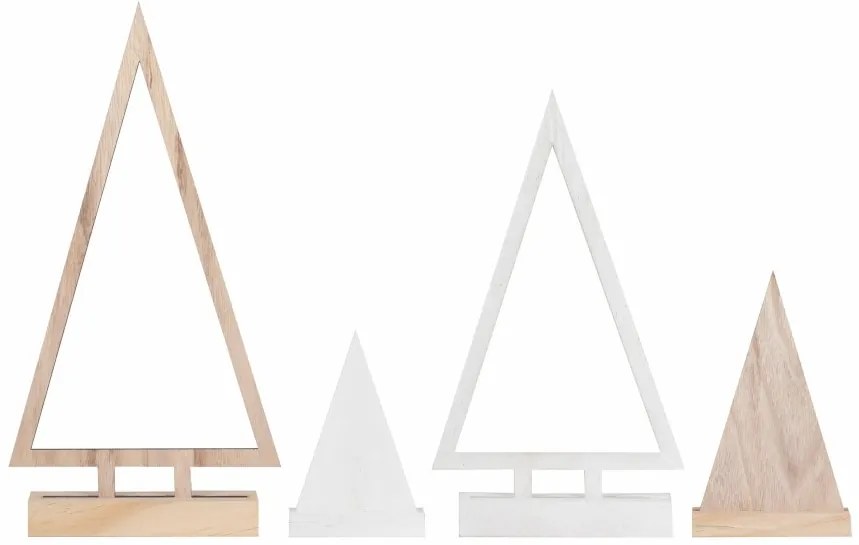 Dekoracyjne choinki świąteczne NORDIC FOREST, zestaw 4 szt.