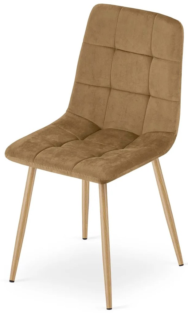 Krzesło aksamitne KARA brązowe