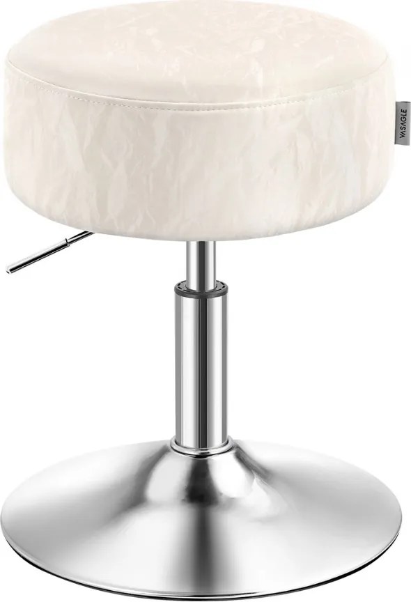 Regulowane krzesło do toaletki AURA, Ø35cm, kremowe Vasagle