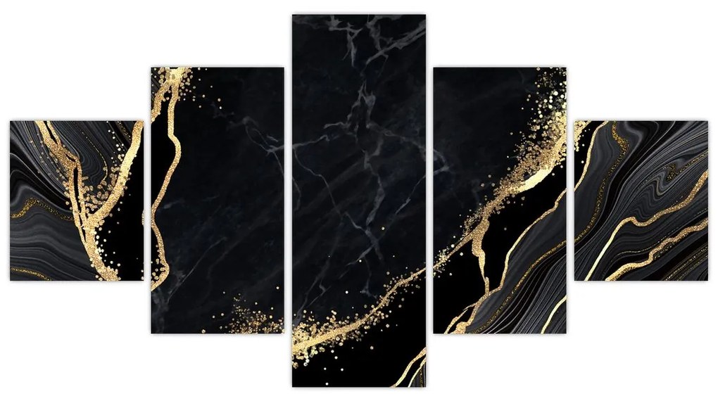 Obraz złotej abstrakcji (125x70 cm)