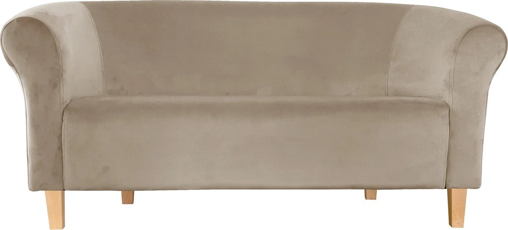 Sofa Milo tkanina Welur : Kolor nogi - Drewno, Kolor tkaniny - VELVET - MG09, Typ tkaniny - Velvet, Wysokość nogi - 15 cm