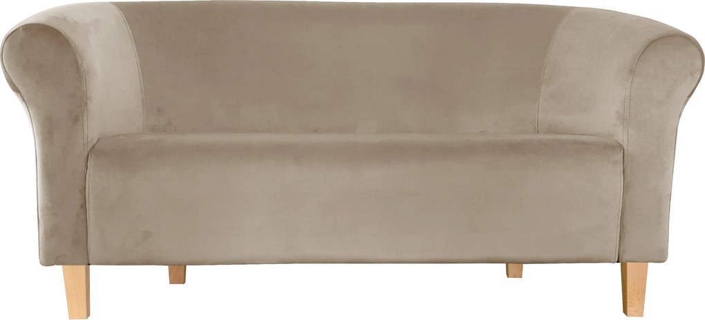 Sofa Milo tkanina Welur wygodna sofa tapicerowana do salonu i poczekalni : Kolor nogi - Drewno, Kolor tkaniny - VELVET - MG09, Typ tkaniny - Velvet, Wysokość nogi - 15 cm