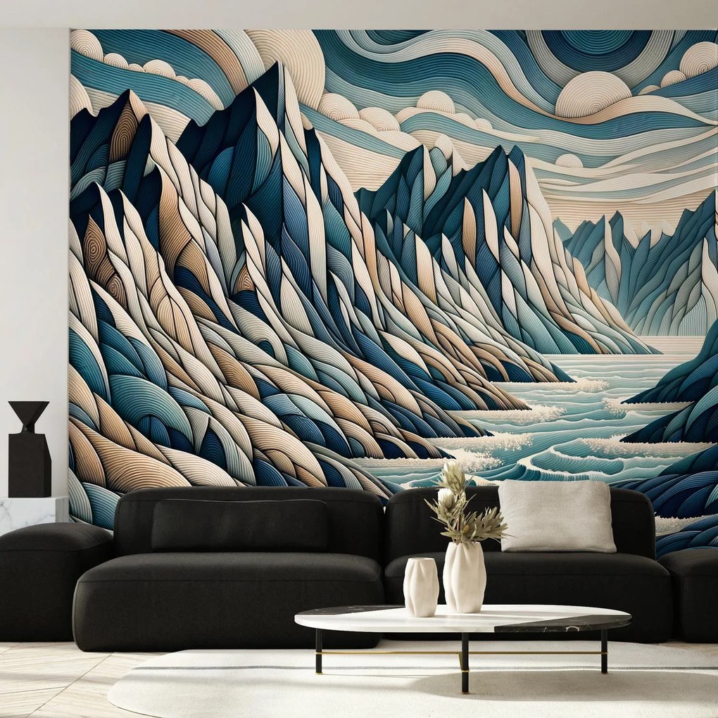 Fototapeta - Dzika rzeka między górami (196x136 cm)