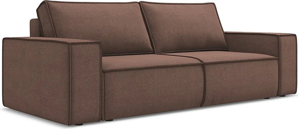 Kanapa 3-osobowa z funkcją spania - z tkaniny strukturalnej - pudrowy róż - KIMO