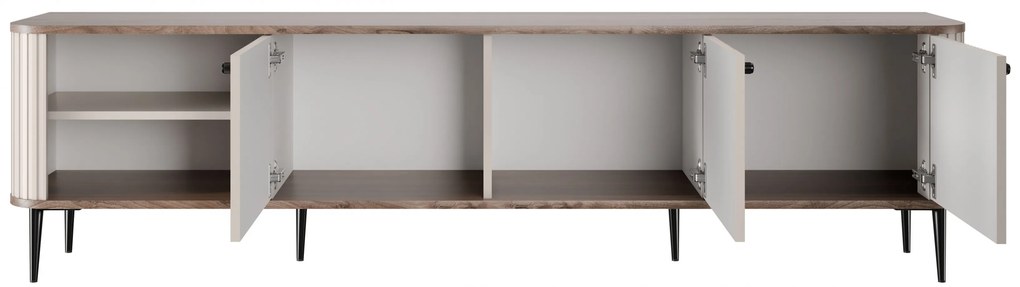 Szafka RTV Vesper 3D 187 cm - kaszmir / orzech / czarne nogi