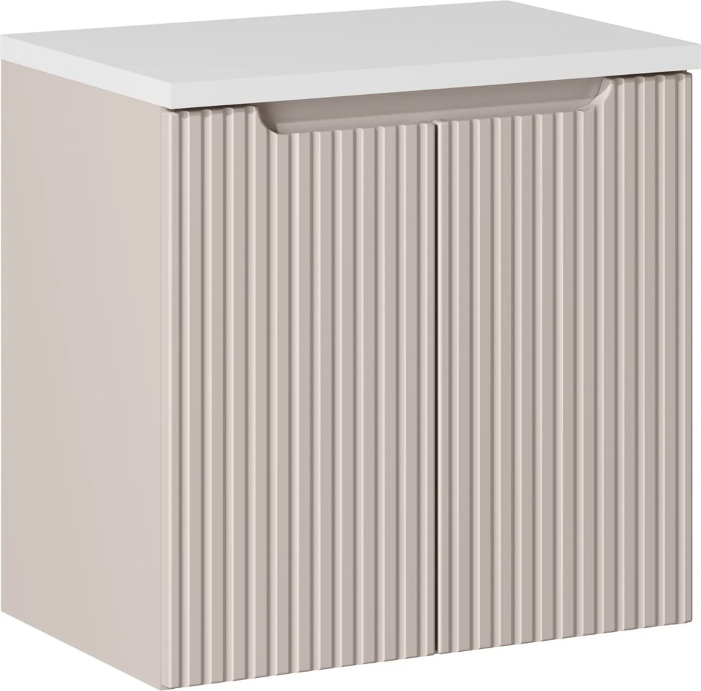Szafka podumywalkowa 2-drzwiowa Nova 60 cm z blatem, kaszmir/biały mat