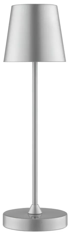 Brilliant - Lampa stołowa LED ELORA, ściemnialna, ładowalna, dotykowa, LED/2,5W/5V 2700K IP44, srebrna