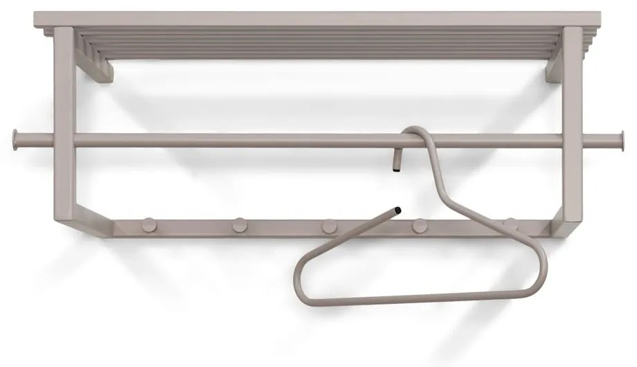 Szarobrązowy metalowy wieszak ścienny z półką 76 cm Marco – Spinder Design