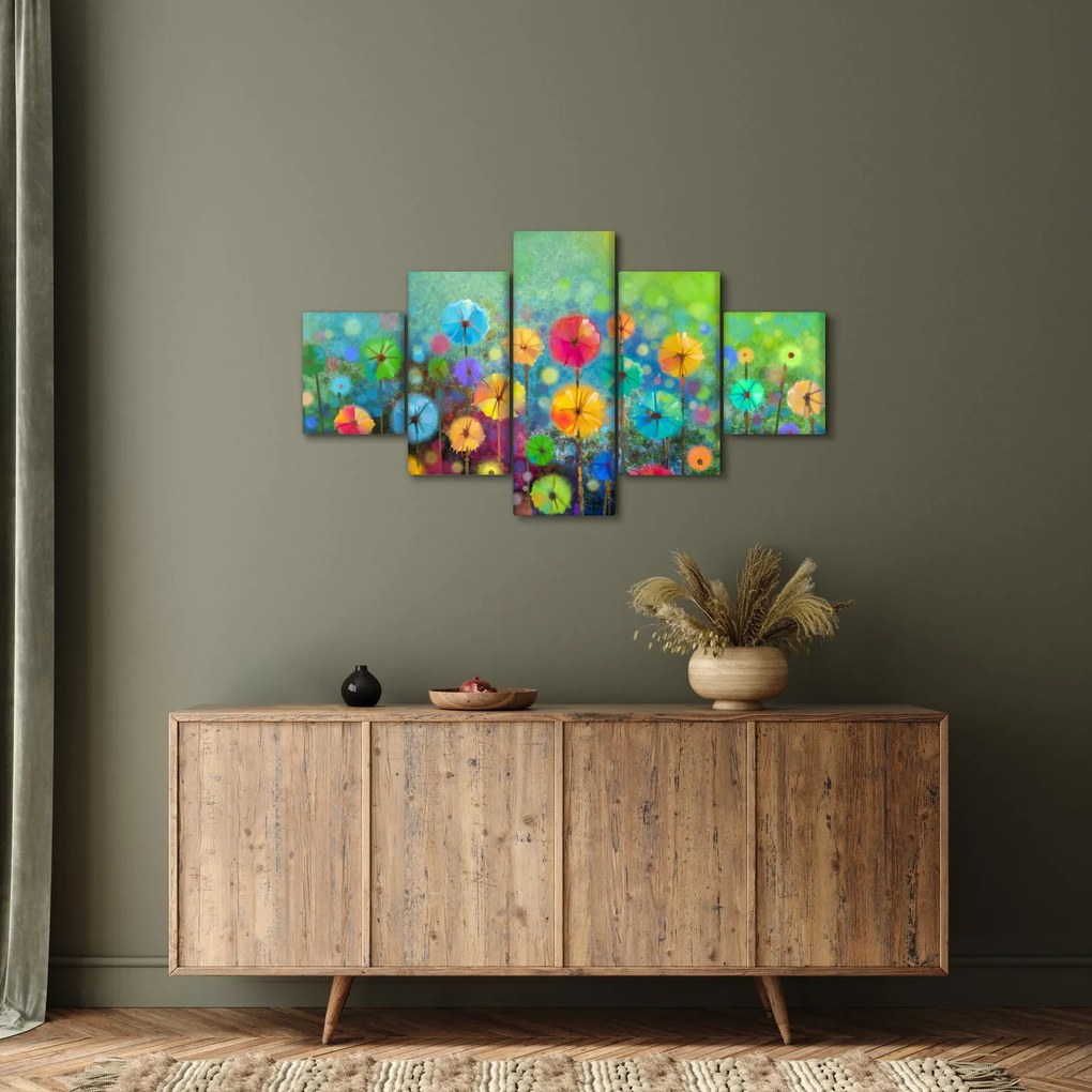 Obraz - Abstrakcyjne kwiaty (125x70 cm)